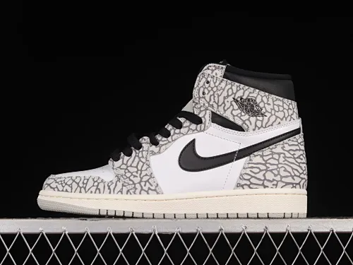 All categories Air Jordan Jordan series basketball shoes Air Jordan 1 High Air Jordan 1 High OG "White Cement" AJ1 Joe 1 elephant pattern high-top basketball shoes DZ5485-052